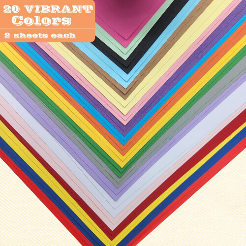 Coloured Card - 40 Sheets - A4 Card 230gsm Thick Multicoloured Card St 2