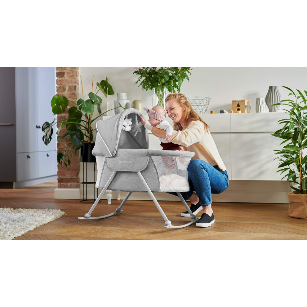 Kinderkraft Lovi Baby Crib 3 In 1 Cradle Travel Cot Rocker Easy Foldin