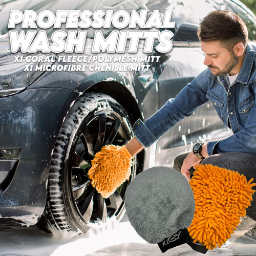 Xtremeauto Premium Car Wash Mitt Double Pack  Professional Cleaning Microfi 1