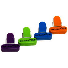 Chef Craft Select Plastic Micro Bag Clips, 4-delige Set, Paars/Oranje/Groen/Blauw