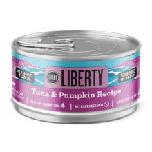 BIXBI Liberty Nassfutter für Katzen - Getreidefrei, Thunfisch und Kürbis in Brühe, 2,75 Unzen (24er Pack)