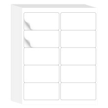 L LIKED 2" x 4" Label Stickers, Printbare Witte 10 per Blad Totaal 500 Labels, voor Laser/Inktjet
