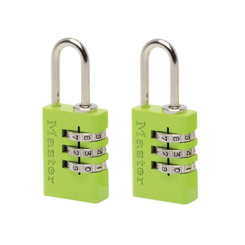 Master Lock Master Lock Aluminium 3-digit Combination 20mm Padlock Colour X 2
