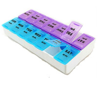 Pill Box 7 Day 2 Times A Day, for Medicine, Tablets, Vitamins, Travel Pill Case, Pill Organiser