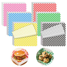 120 stuks Waspapier Vellen voor Voedsel, 12x12" Gevarieerd Pak met Ruitpatroon Broodjespapier