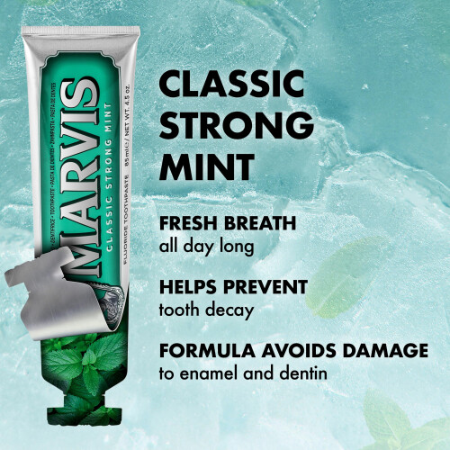 Marvis Marvis Classic Strong Mint Toothpaste, 85 ml, Sensational Flavoured Toothpaste for a Long-Lasting Freshness 2