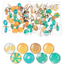 Mr. Pen- Decoratieve Duimspijkers, 80 stuks, 8 Unieke Ontwerpen (Botanic Bloom)