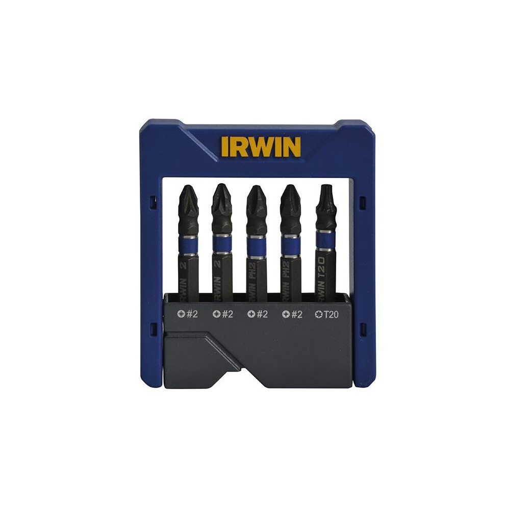 Irwin Phillips/Pozi/Torx Impact Screwdriver Pocket Bit Set, 5 Piece - Multi Colour - Image 2