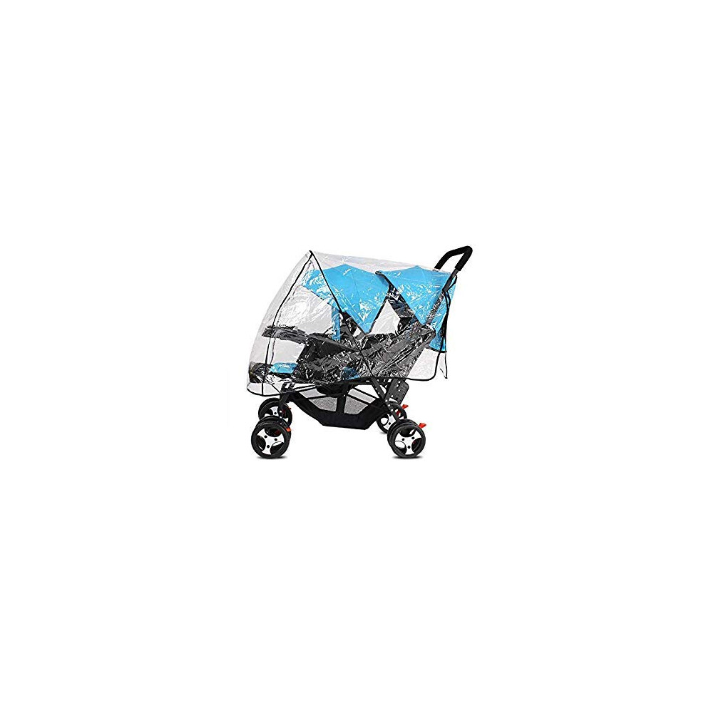 Universal Stroller Raincover Twins Strollers Double Tandem Baby Stroller Transparent Pvc Rain Cover For Pushchair Pram Buggy Rainproof Windproof Rain Fakeface
