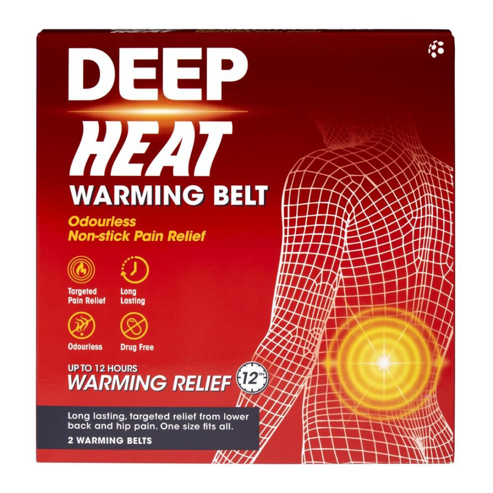 Deep Heat Warming Belt, Long Lasting Pain Relief Heat Therapy (Pack