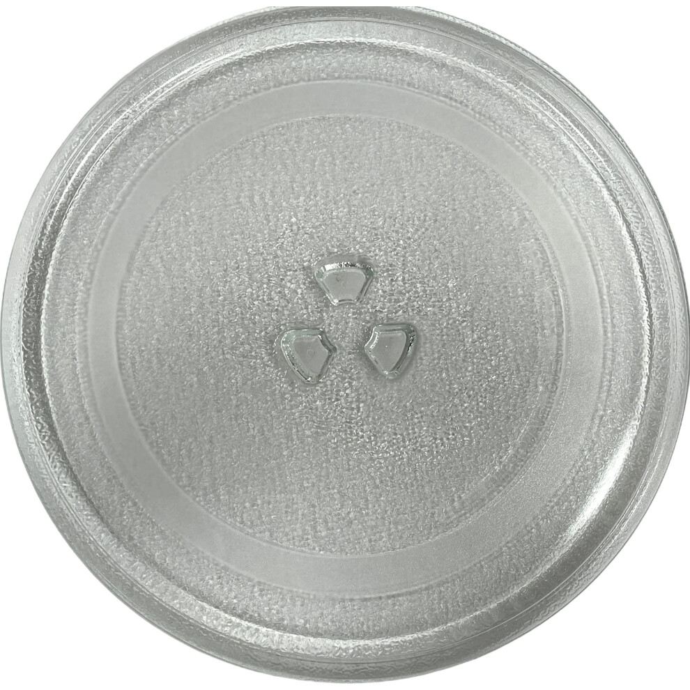 Quailitas Microwave Plate - 245 Mm Universal Fit Microwave Turntable Glass Tray W/ 3 Fixers, Scratch-Resistant Plate 18048469