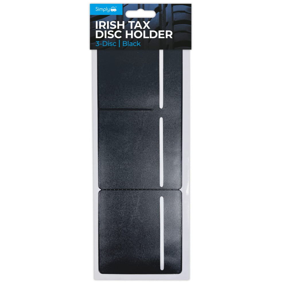 Simply Itdh002 Irish Tax 3-Disc Holder - Self Cling & Easy Removal Road Tax And Insurance Certificates Black 70788525