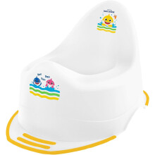 Baby Shark PottyTraining Seat 18M+ Cartoon Character Loo, Unisex Kids Non-Slip White/Yellow Toilet Potty, Max Weight 40kg Compact Lightweight