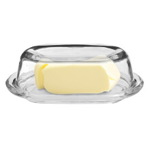 Premier Housewares Butter Dish Glass Design With Airtight Seal (12 cm x 7 cm x 18 cm)