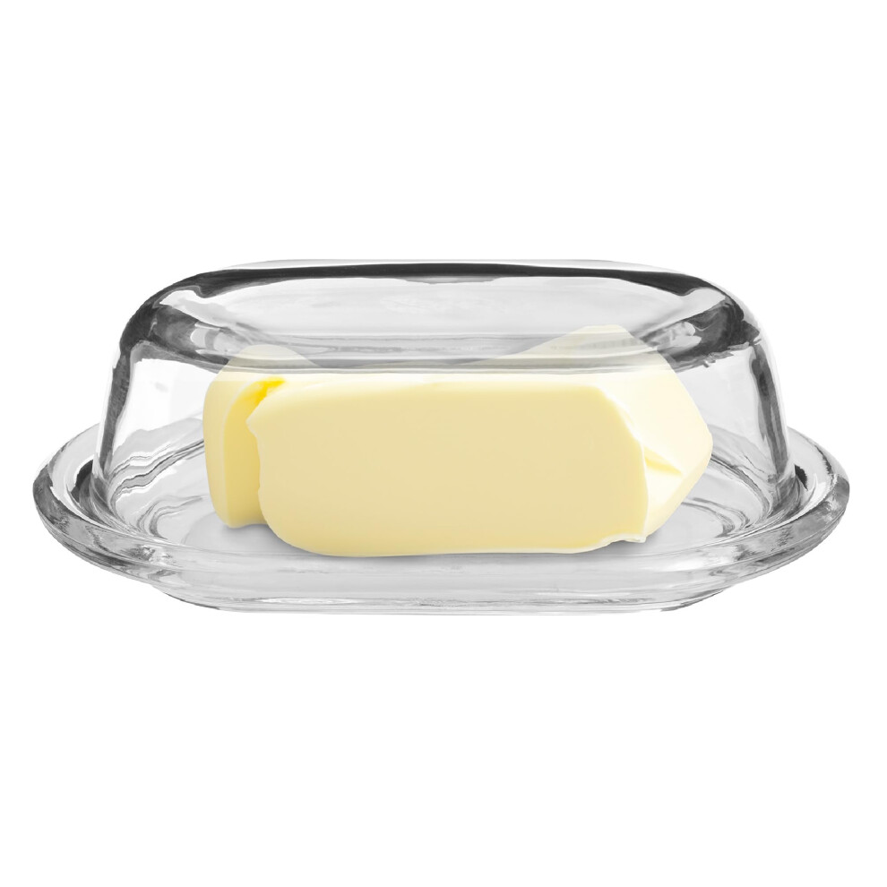 Premier Housewares Butter Dish Glass Design With Airtight Seal (12 Cm X 7 Cm X 18 Cm)
