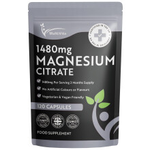Magnesium Citrate 1,480mg 120 Vegan Capsules 2 Months Supply - Providing 440mg Elemental Magnesium Per Serving - Magnesium Capsules not Magnesium Tab