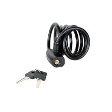 Master Lock Black Self Coiling Keyed Cable 1.8m X 8mm