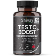 Testo Boost Testosterone Support Supplement for Men - 120 Vegan