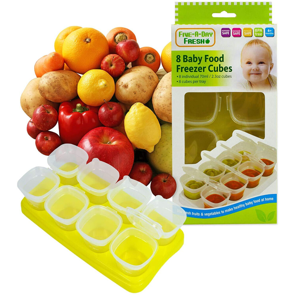 First Steps Baby Weaning Food Freezing Cubes Tray Pots Freezer Storage Containers Bpa Free