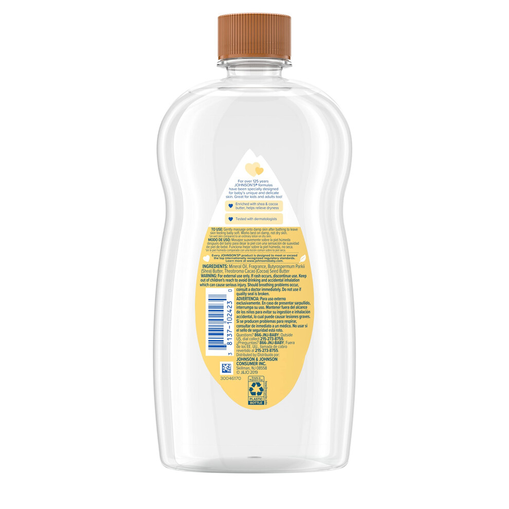 Johnson's Baby Oil With Shea Cocoa Butter 20 Fl Oz