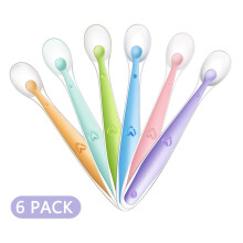 PandaEar 6 Pack Soft Silicone Baby Spoons Baby Weaning Self Feeding Sp