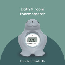 Angelcare Happy Seal Baby Bath Room Thermometer GREY