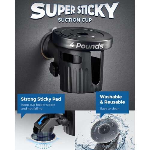 KEMIMOTO Cup Holder, Universal Anti-Spill Foldable Drink Stand 2