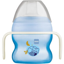 MAM Starter Cup Glow-in-the-Dark Handles | 150ml | Suitable for 4+ Months | Training Sippy Cup to Encourage Independent Drinking | Baby Accessories |
