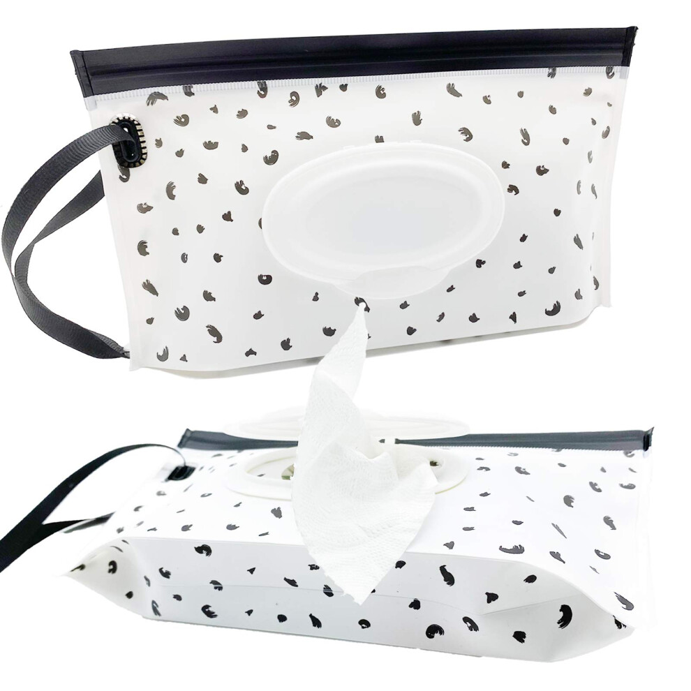 Portable Baby Wet Wipe Pouch Bags, Reusable & Refillable Wipes Dispenser, Eco Friendly & Lightweight Travel Wet Wipe Holder (2 Pac 66966890