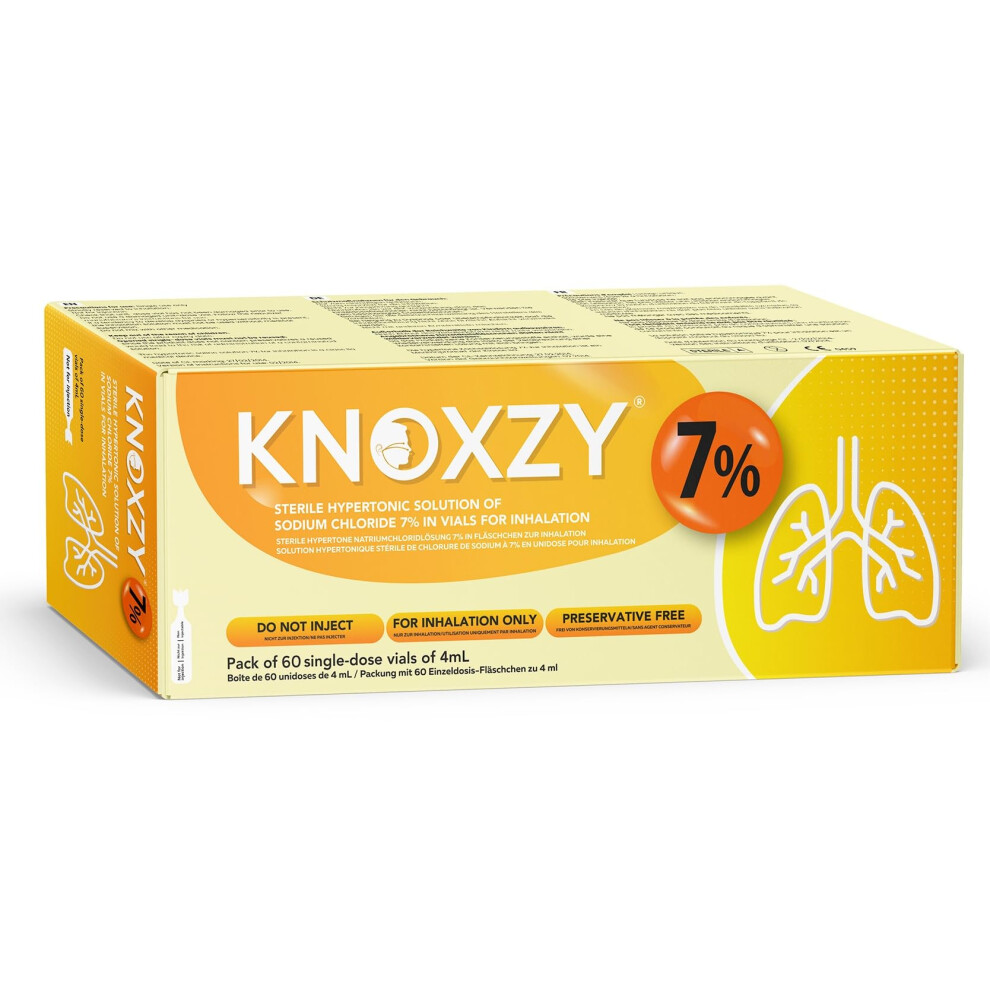 Knoxzy Sterile Hypertonic Saline Solution 7% - Vials For Inhalation - 60 X 4Ml Single - Dose Vials