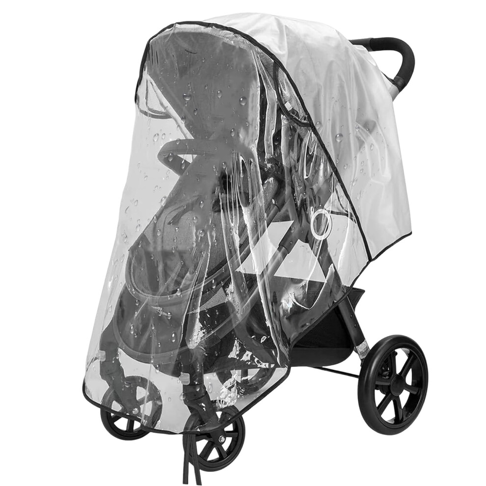 Universal Rain Cover For Pushchair, Rain Cover For Pram, Pram Rain Cover With Window For Waterproof, Protect From Sun Dust Snow Fit Most Strollers Zcrprn