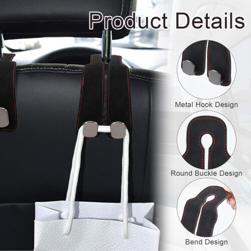 2PCS Car Bag Hooks, Multifunctional Back Seat Hooks 1