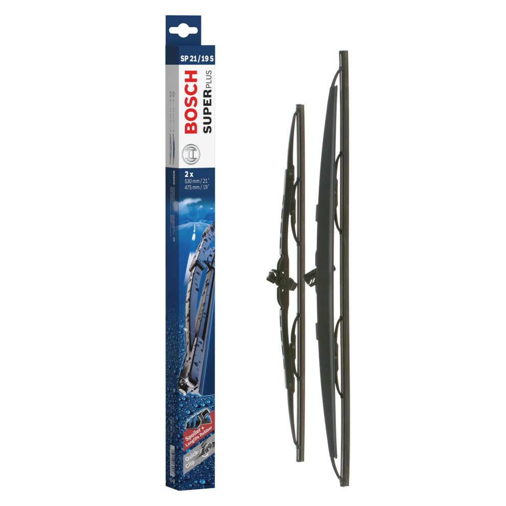 Bosch Wiper Blade Super Plus Spoiler Sp21/19S, Length: 530Mm/475Mm Set Of Front Wiper Blades