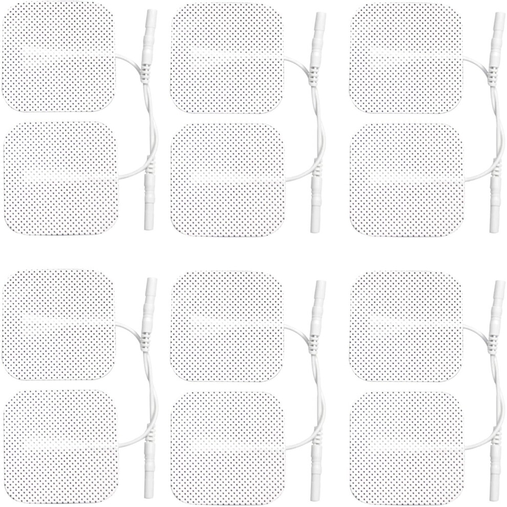 12 X Tens Electrodes Pads,Electrode Replacements (3 Packs Of 4), Back, Hip, Leg, Labour Pain Relief 2" X 2" 5X5cm 50X50mm Elle, Femme. Lady, Boots, B Zciziu