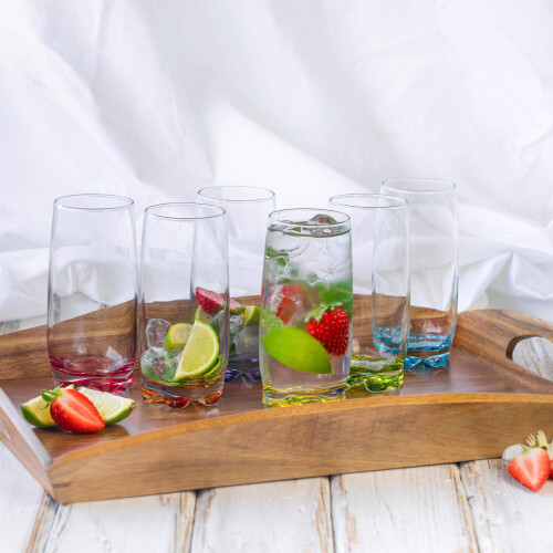 6x Multicolour 390ml Adora Highball Glasses 2