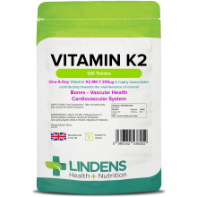 Lindens - Vitamin K2 200mcg, 120 Tablets - 1 a Day, UK Made - Highly Bioavailabl