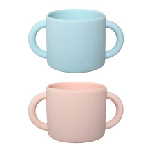 ana baby 2 Pack Double Handed Silicone Cups for Babies and Toddlers, BPA Free, Dishwasher, Microwave and Freezer Safe