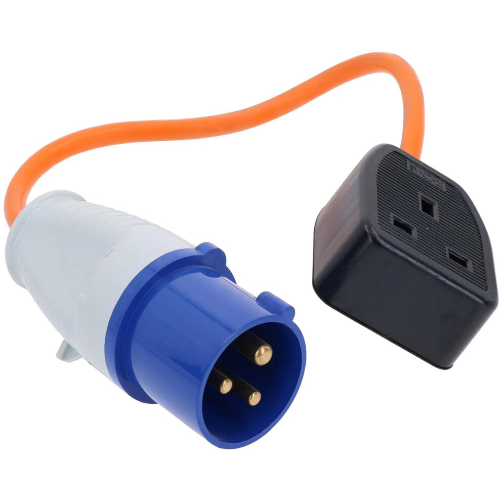 Xtremeauto Fly Lead 16Amp To 13Amp Adapter - 110V To 240V Converter 16 Amp Plug To 16 Amp Socket Converter Cable Hook Up Camping 5051226445026