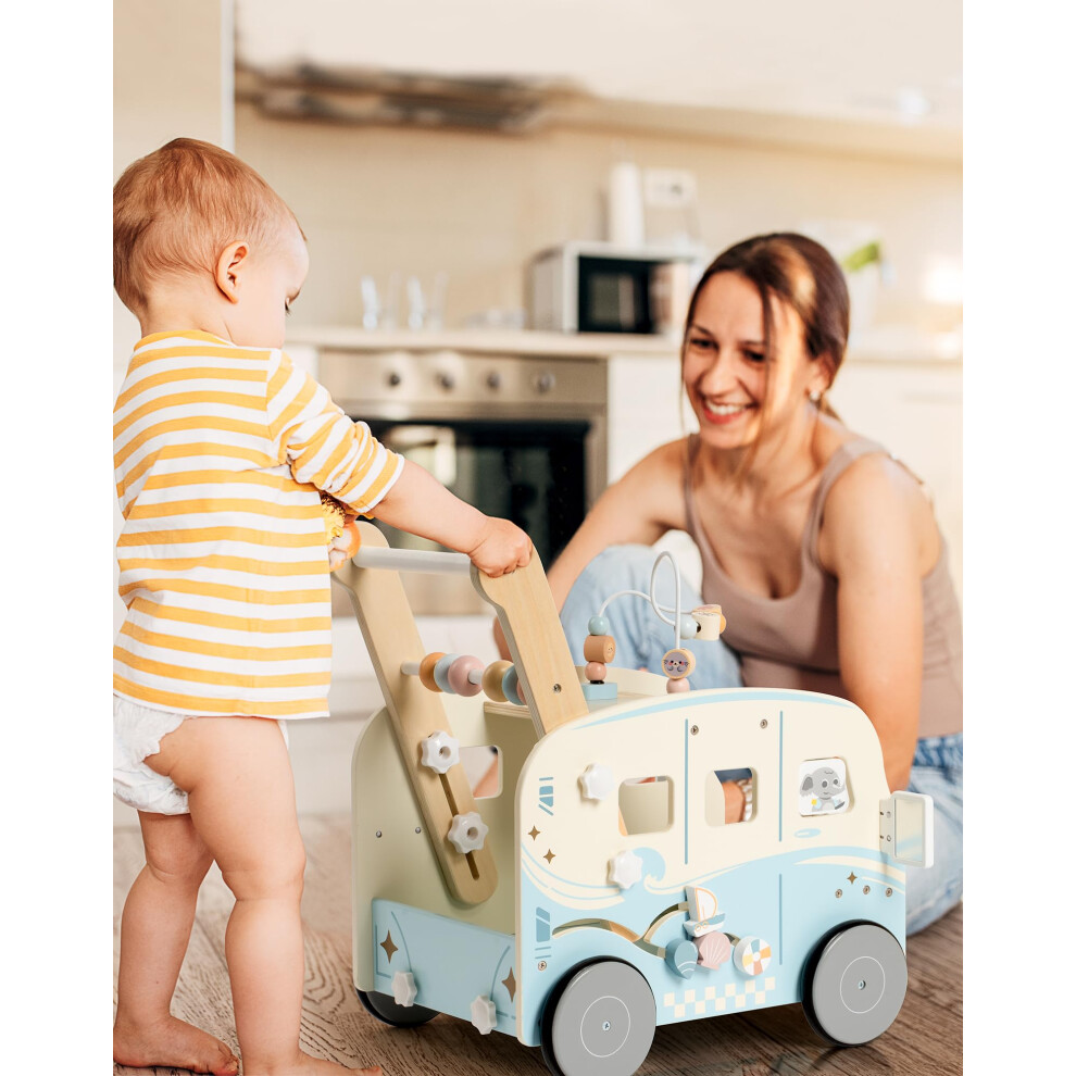 Robud Wooden Baby Walker For Toddlers Wooden Baby Toys Push Along Baby