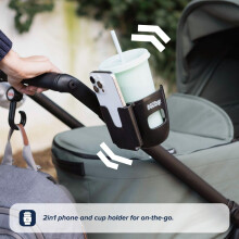 Nuby Pram Phone Cup Holder – Universal Fit Secure Attachment 360 Ro