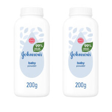 Johnson’s Baby Powder 2 x 200g | Gentle for Newborn and Baby Skin | Clinically Proven Powder for Soft, Smooth, Dry Skin | Multipac