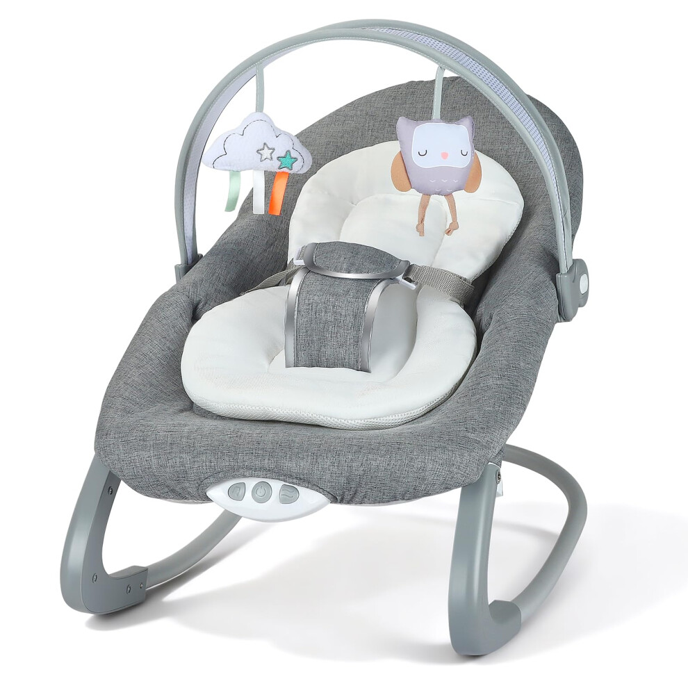 Joycushy Baby Bouncer, Baby Bouncer From Birth Baby Rocker Infant Seat With Soothing Vibrations, Baby Swing Chair With 3-Point Harness & Removable Pl