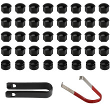 40 Pcs 17mm Wheel Nut Covers & Alloy Wheel Protectors, 32 Standard + 8 Locking Rim Protectors for Alloy Wheels with Removal Tool, Universal Fit for W
