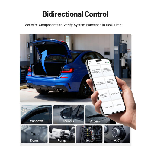 TOPDON TopScan Master OBD2 Scanner Bluetooth, Wireless Bidirectional Car Diagnostic Tool for iOS & Android, Full-System Scan for 120+ Make, 30+ Reset, 2