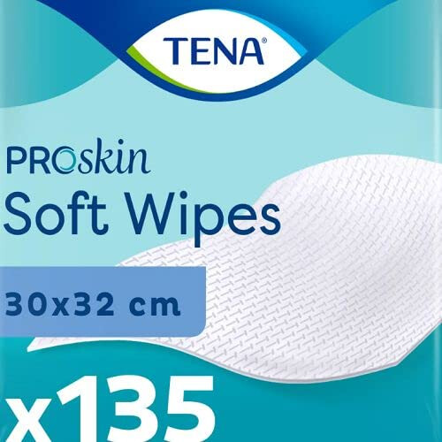 Tena Soft Dry Wipes - Pack of 135 2