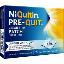 NiQuitin - Pre-Quit Patch - 21 mg - 7 Clear Nicotine Patches 1 Week Kit - Stop Smoking Aid - Invisible Nicotine Patches - Graduall