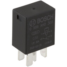 BOSCH 0986AH0300 Normaal Open Micro Relay - 4 Pins, 12V DC, 20 Amp - Enkel