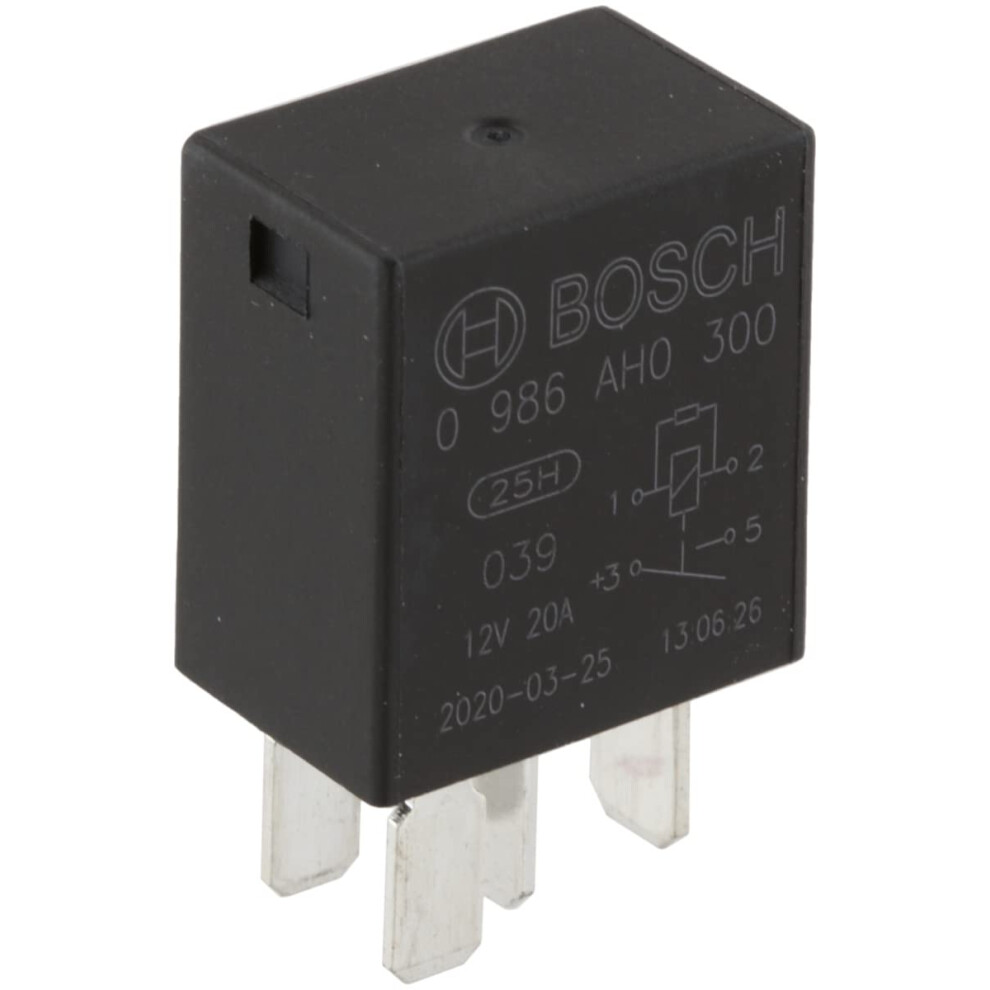 Bosch 0986Ah0300 Mini Relay 12V 20A, Ip5k4, Operating Temperature From -40 Degree To 85 Degree C, 4 Pin Relay
