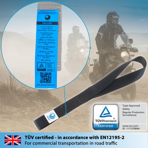 valonic FALCON - 4x soft loop tie down straps, 30cm, 25mm, 1000kg, 2