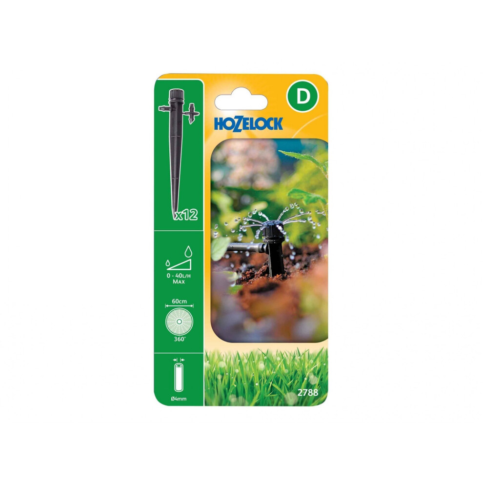 Rackhams 2788 End Of Line Adjustable Mini Sprinkler On Stake 4Mm (Pack 12) - Multi Colour - Pack Of 12 - Multi Colour - Image 2